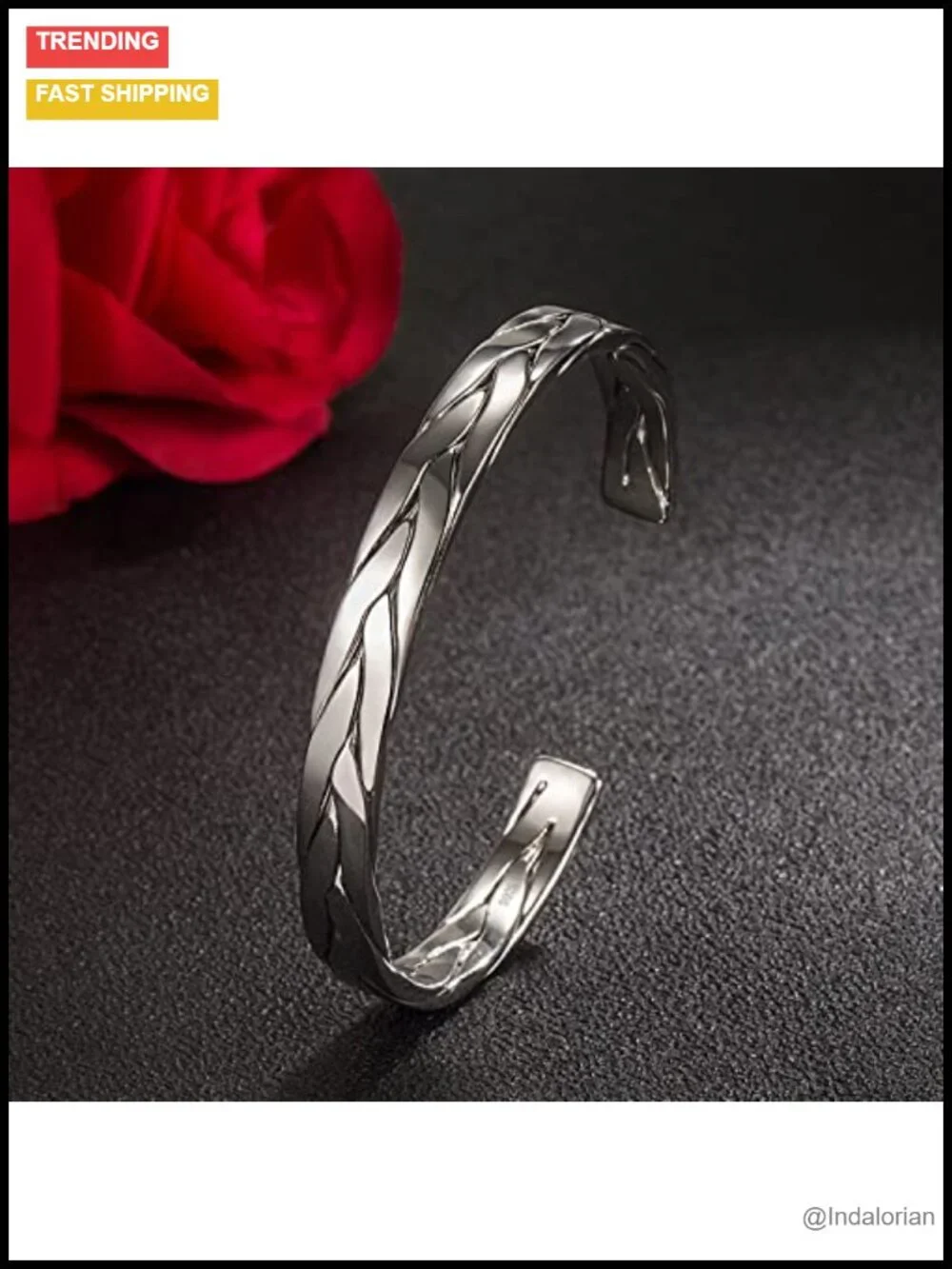 925 Sterling Silver Adjustable Cuff Bracelet for Women Men, Hypoallergenic,